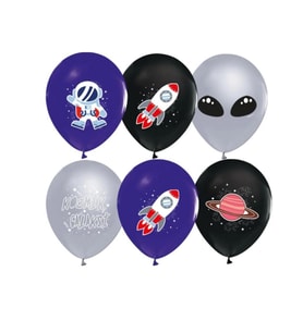 Kozmik Galaksi Uzay Teması Latex Balon 10 Adet
