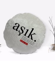 BK Gift Kişiye Özel İsimli Aşk Anlamlı Yuvarlak Dekoratif Kırlent Yastık-1