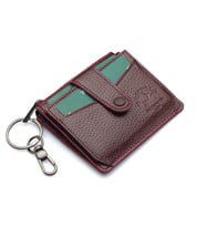 Hakiki Deri Anahtarlıklı Bozuk Para Bölmeli Bol Kartlıklı Unisex Kartlık TRY114 (Bordo)