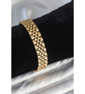 316L Çelik 12 mm Kalınlıkta Gold Renkli Erkek Bileklik TJ-EB3779