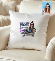 Kişiye Özel Karikatürlü Benimle İlgili Efsaneler Yastık Doğum Günü Hediyesi