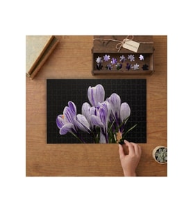 Mor Çiğdemler Tasarımı 240 parça Ahşap Puzzle Ahşap Kutuda MP04069
