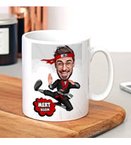 Kişiye Özel Karateci Karikatürlü Kupa Bardak