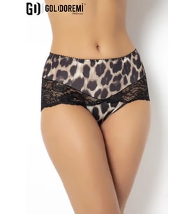 Gd Goldoremi 905 Kadın Leoparlı Yüksek Bel Dantelli Şort Boxer