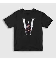 Presmono Unisex Çocuk Siyah W Wednesday Addams Family Addams Ailesi T-Shirt 366542tt