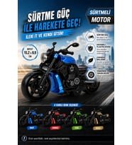 Sürtmeli Oyuncak Chopper Travel Motor 15 cm - Dayanıklı Plastik Pürüzsüz Tekerlekli Çocuk Motosikleti