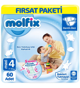 Molfix Bebek Bezi 4 Beden Fırsat Paketi 60 Adet