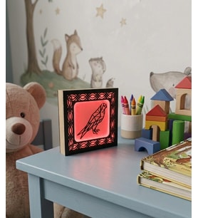 Geometrik Kuş Tasarımlı Dekoratif Led Işıklı Ahşap Gece Lambası