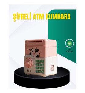 Mey İthalat® Pembe Şifreli Eğitici ATM Kasa Çocuk Kumbarası