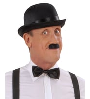Charlie Chaplin Stil Yetişkin Şapkası - Siyah Melon Parti Şapkası