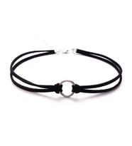 Siyah Süet Halka Kadın Choker Kolye
