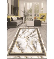 Dijital Kaymaz Taban Yıkanabilir Modern Renkli Salon Halısı Mutfak Halısı Yolluk ND-HT-851 (Gri)