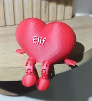 İsim Baskılı Ayaklı Kalp  Dekoratif  Hediyelik  3D Baskı  PLA Hammadde  Kişiye Özel İsim Baskılı (Kırmızı)
