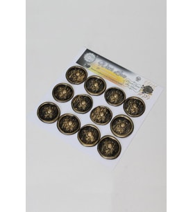 Mühürcüm Black Gold Ivy Roses 12 Adet 3D Hazır Kendinden Yapışkanlı Sticker Mühür RM2111