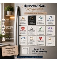 12'li Kare Fotoğraf Magneti Firmaya Kişiselleştirilebilir Kurumsal Tanıtım ve Anı Seti
