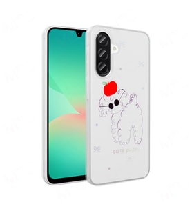 Lexroo Galaxy A26 Kılıf Şeffaf Figürlü Folk Sert Kılıf - Sevimli Köpek