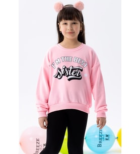 Breeze Kız Çocuk Sweatshirt Yazı Baskılı 9-14 Yaş, Neon Pembe