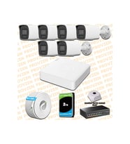 Provzen Hikvision 6 Kameralı 4MP IP Hibrit ColorVu Güvenlik Kamerası Mikrofonlu  Olay Anında bildirim