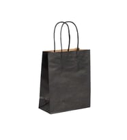 Burgu Saplı Siyah Kağıt Çanta 18x9x25 cm 25 Adet