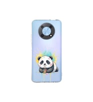 Huawei Nova Y90 ile Uyumlu Splash Panda Tasarımlı Şeffaf Silikon Kılıf