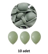 Küf Yeşili Balon 12" - 30 cm Lateks Küf Yeşili Renk Balon 10'lu Paket