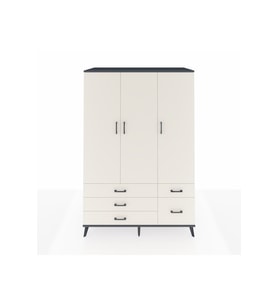 Kronos Dolap 5 Raflı 5 Çekmeceli Tek Askılı 132x59x195 Antrasit-Aytaşı/Aytaşı