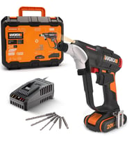WORX WX177 20Volt/2.0Ah Li-ion Döner Kafa ve Çift Mandrenli Profesyonel Kömürsüz Şarjlı Matkap + 6 Parça Uç