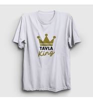 Presmono Unisex Beyaz Backgammon King Tavla Kralı Oyun V2 T-Shirt 416502tt (Beyaz)