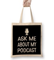 Ask Me About My Podcast Host Bez Çanta Uzun Saplı