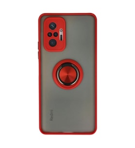 Xiaomi Redmi Note 10 Pro Kılıf Montreal Yüzüklü Silikon Kapak - Kırmızı
