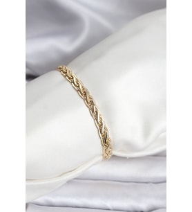 14K Gold Renk Kaplama Lazer Zincir Model CM Kadın Bileklik - TJ-BB8125