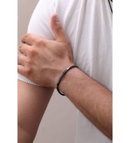14 Ayar Siyah Zincir Altın Erkek Bileklik