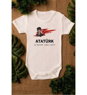 Atatürk 10 Kasım Bebek Body Zıbın Organik