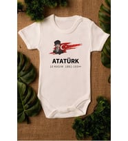 Atatürk 10 Kasım Bebek Body Zıbın Organik