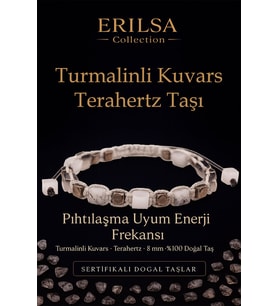 Sertifikalı Pıhtılaşma Uyum Enerji Frekansı – Turmalinli Kuvars ve Terahertz Doğal Taş 8 mm (Çok Renkli)