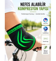 Spor Dirsekliği Dirsek Koruyucu Kompresyonlu Nefes Alabilir Esnek Destek Bandajı