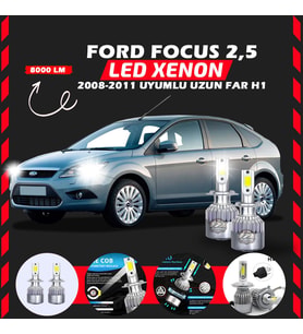 Ford Focus 2.5 2008-2011 Uzun Far Uyumlu Şimşek Etkili Led Xenon Performance Series H1