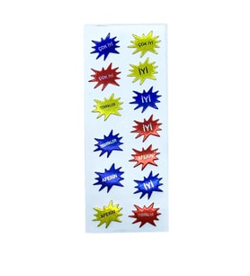 Sticker Kabartmalı Stiker Defter, Planlayıcı Etiket Aferin, Tebrikler (cb439) 16x7 cm
