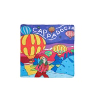 İkigai City Serisi Kapadokya Özel Tasarım El Çizim Renkli Çok Fonksiyonlu Renkli Kare 45X45 Bandana