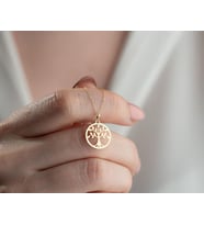 Kişiye Özel Hayat Ağacı Model Kolye 925K Gümüş (Gold)