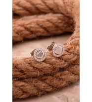 Kalp Mini Rodyumlu Gümüş Küpe 6813
