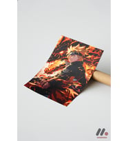 Naruto Alev Efektli Poster, Çerçevesiz Yüksek Kalite Duvar Afişi - Anime Severlere