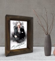BK Gift Atatürk Tasarımlı Dekoratif Doğal Masif Ahşap Çerçeve 15x20cm-5 (Beyaz)