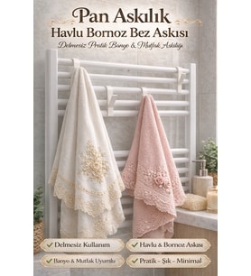 Pan Askılık Delmesiz Havlu & Bornoz Askısı 4 ADET