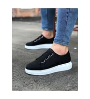 Rotas Erkek Günlük Lastikli Cilt Spor Sneaker Ayakkabı CBT - Siyah