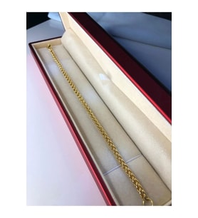3mm Spiga Model Altın Kaplama Erkek Çelik Bileklik • Işıklı Kutuda Sevgiliye • Eşe • Babaya Bileklik