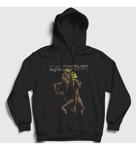 Presmono Unisex Siyah Mummy Iron Maiden Kapüşonlu Sweatshirt 86973tt