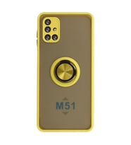 Samsung Galaxy M51 Kılıf Montreal Yüzüklü Silikon Kapak - Sarı