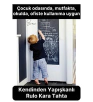 Büyük Boy Kendinden Yapışkanlı Rulo Kara Tahta Sticker Blackboard Siyah Okul İş İçin Yazı Tahtası