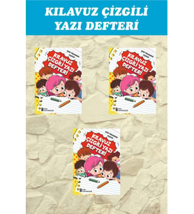 1.Sınıf Kılavuz Çizgili Yazı Defteri Büyük Boy - 3 Adet (Karışık)